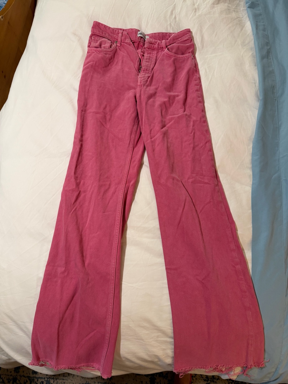 ZARA Straight Leg Jeans in Pink Waist 6